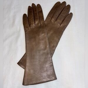 Vintage Tan Leather Gloves Made In Italy
